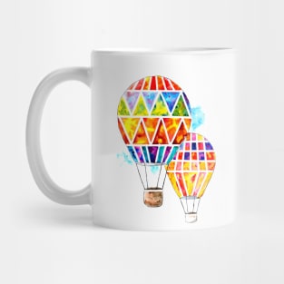 Two Hot Air Balloons Watercolor Mug